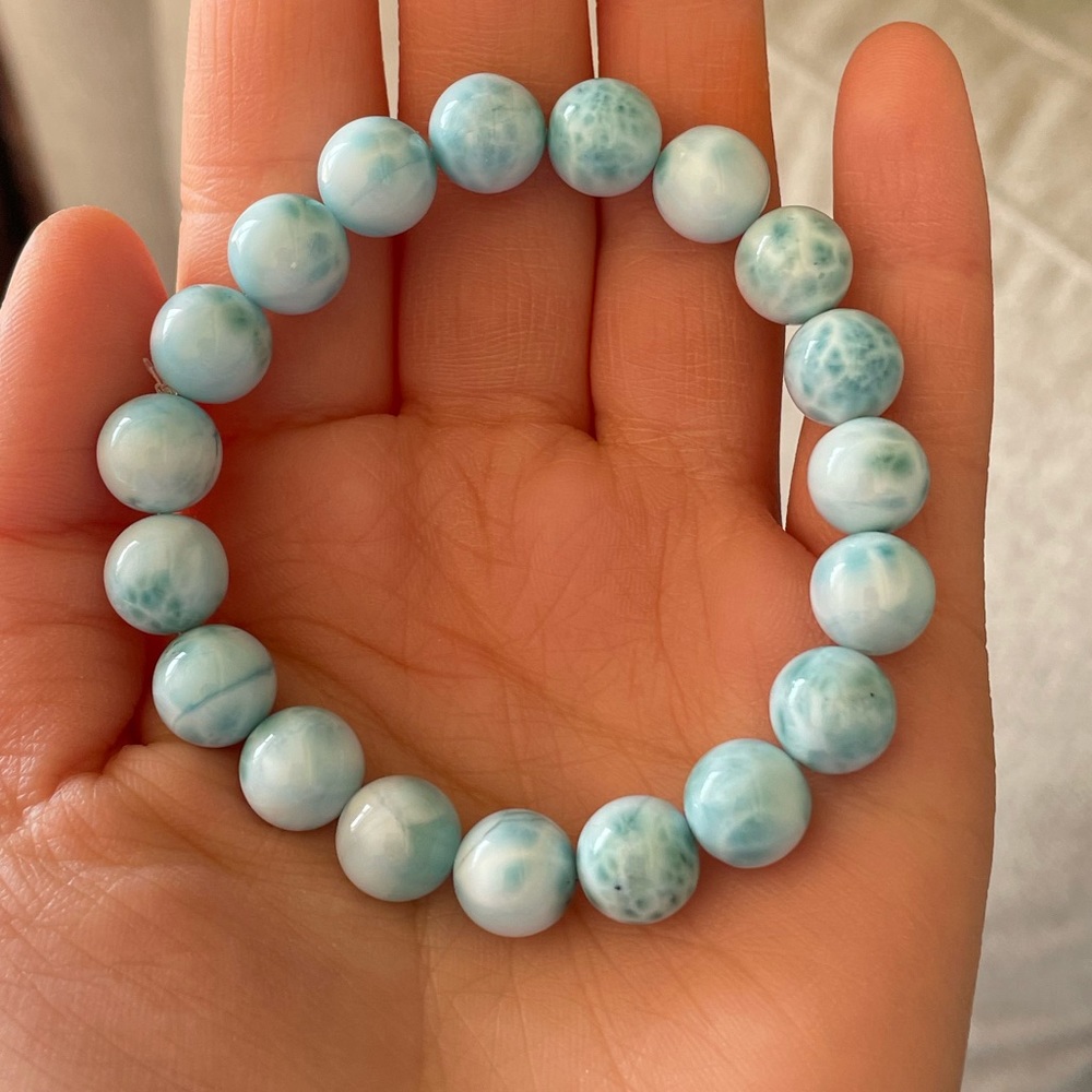 Larimar 8mm beaded bracelet!